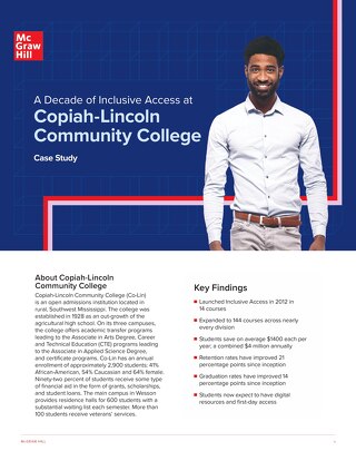 Copiah Lincoln Community College Inclusive Access Case Study